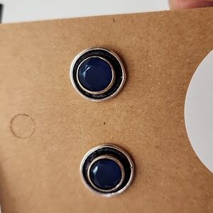 Blue Chalcedony Stud Earrings 10mm #108 NWOT